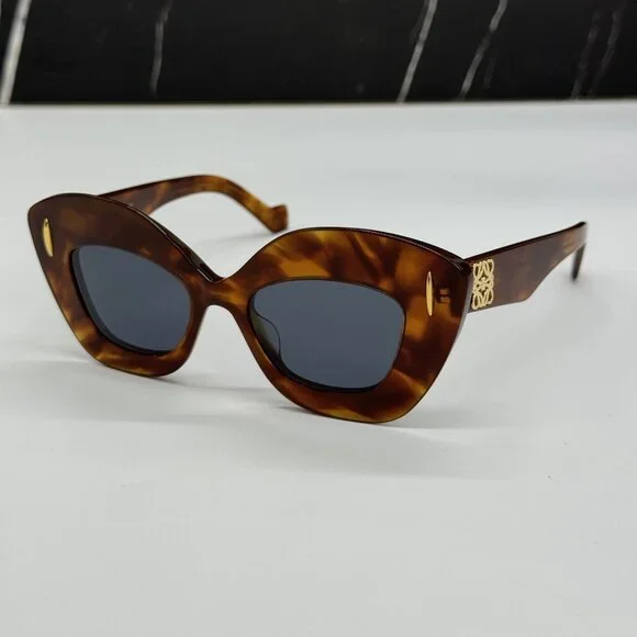 NEW LOEWE LW40127I 53V WOMEN SUNGLASSES HAVANA SQUARE LOEWE EYEWEAR